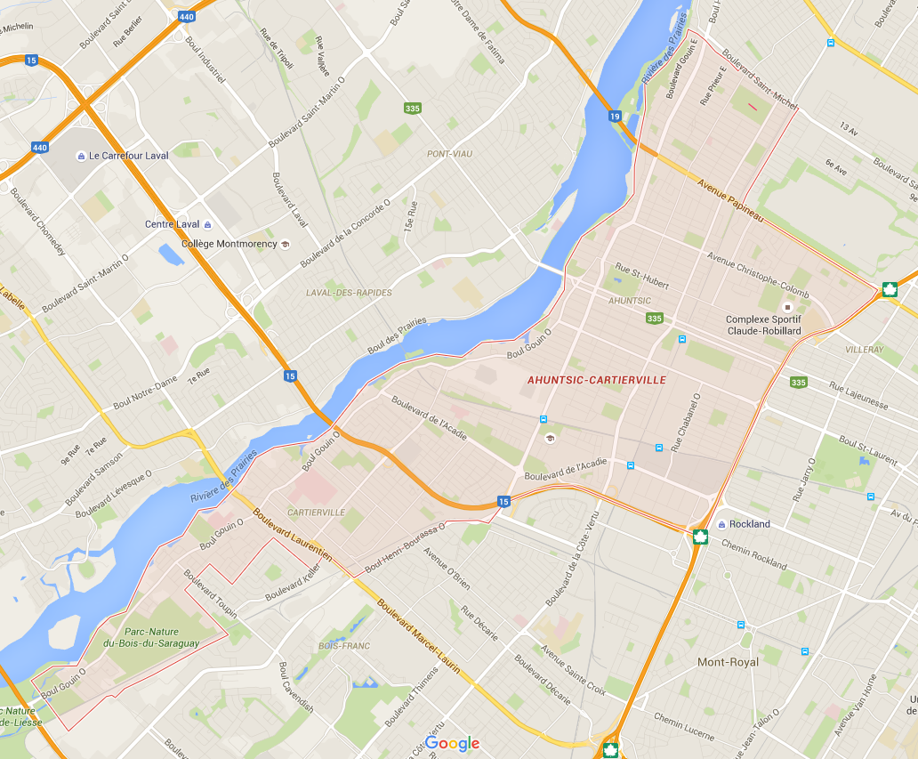 Carte de Ahuntsic–Cartierville, Montréal